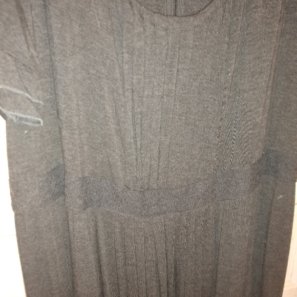 Gray 2x dress tie back ruffle sleeve lagenlook - Picture 5 of 6